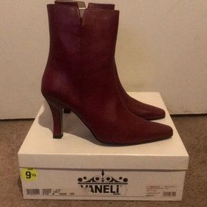Vaneli Red Ankle Boots